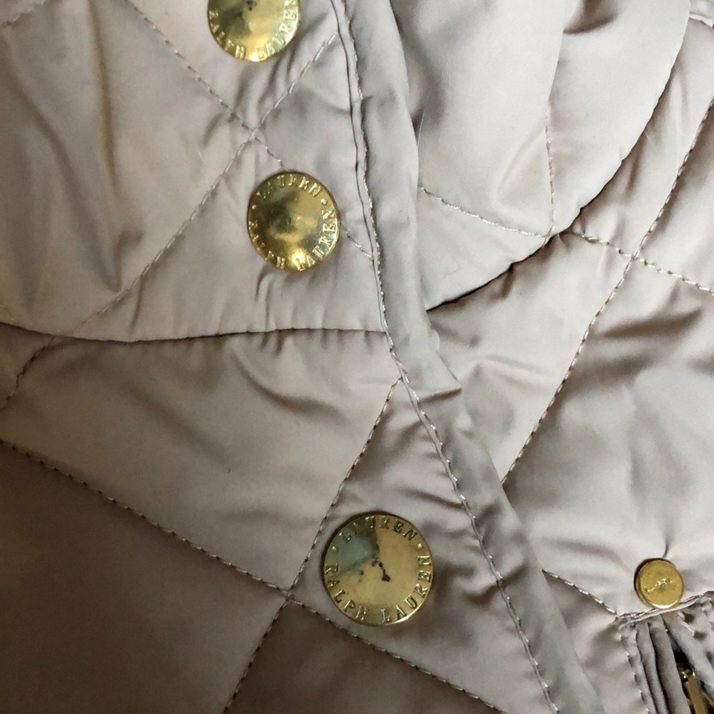 Ralph Lauren Tan Quilted Jacket with Gold Details - Picture 5 of 6